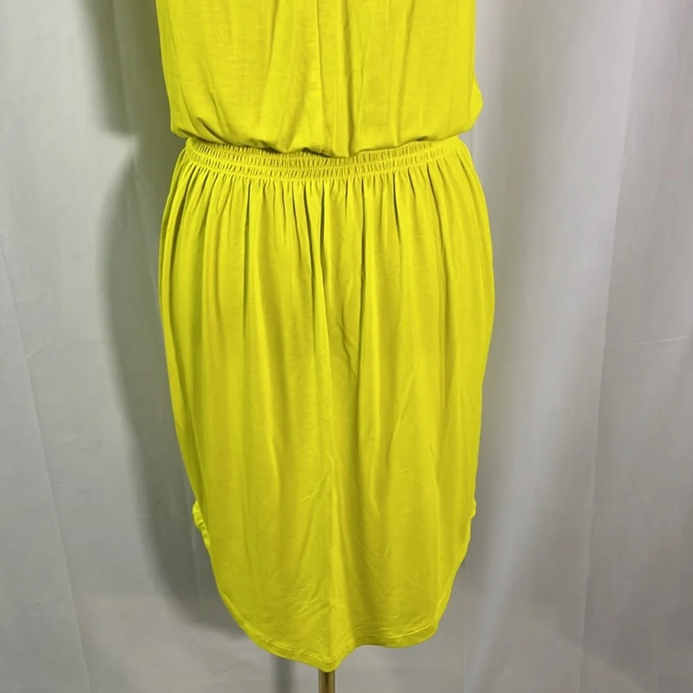 NWT Banana Republic Factory Chartreuse Sleeveless Smocked Waist Dress
